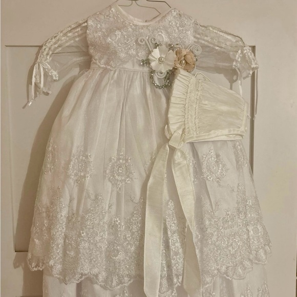 sachin and babi light blue dress Starlight Bloom Baptism Gown – Jasmine Fashion main image 1
